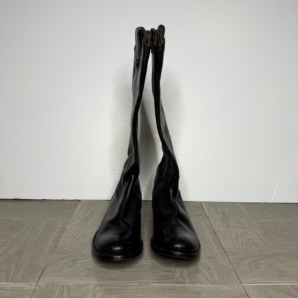 Frye Melissa Black Leather Riding Boot 7B - Picture 2 of 9